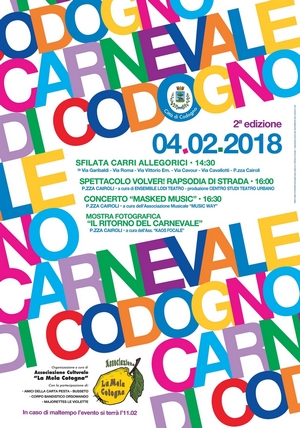 Manifesto del carnevale di Codogno edizione 2018