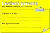 Scritta lezioni private su campo giallo